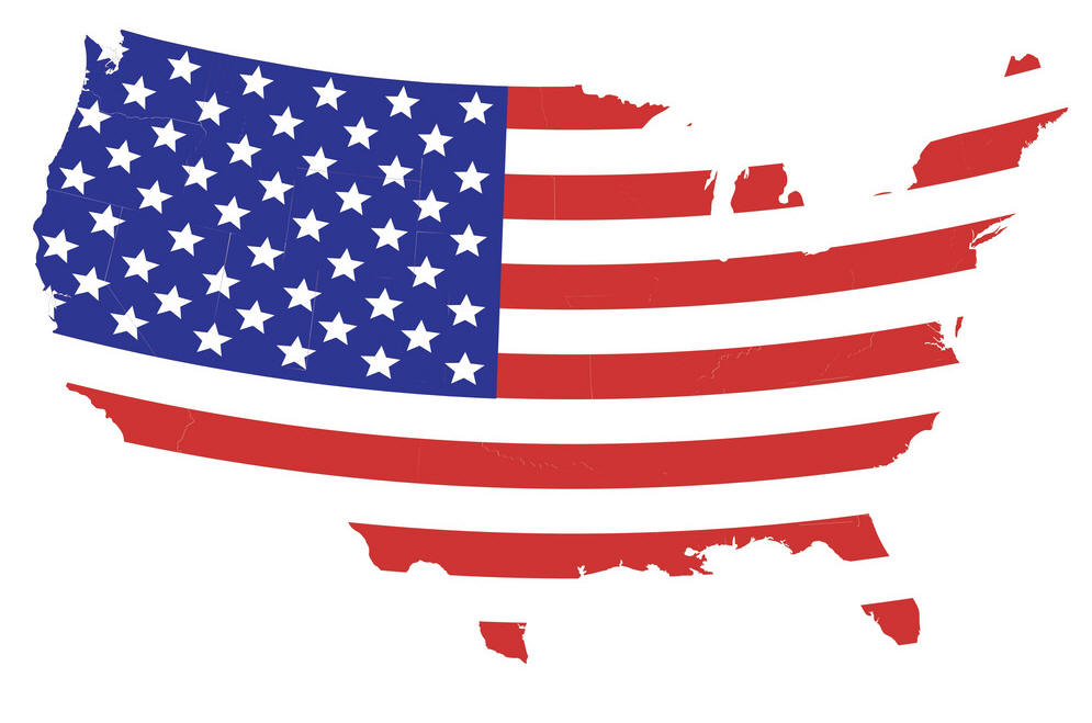 Us flag map Royalty Free Vector Image - VectorStock